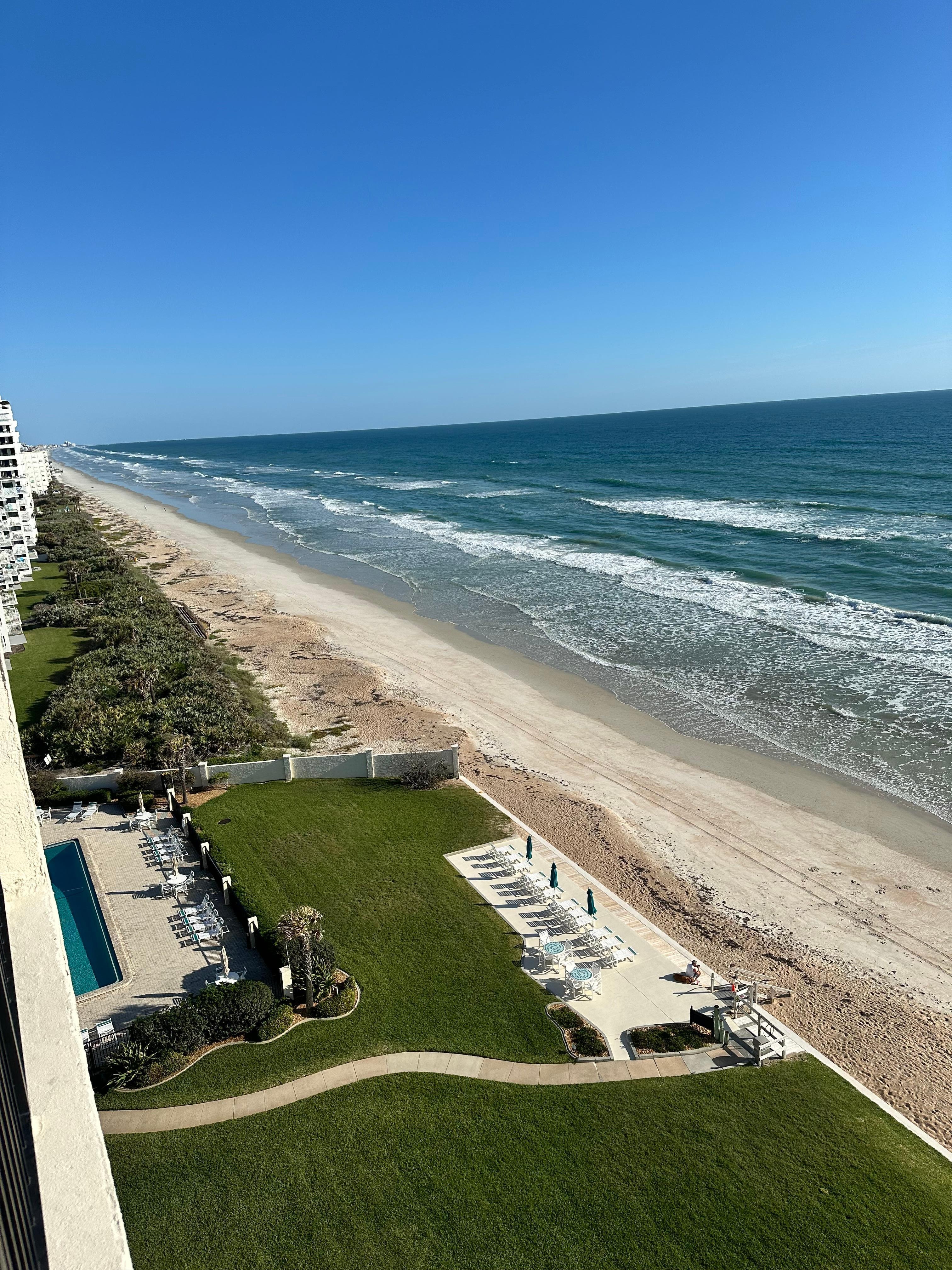 A view from the balcony looking north.