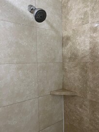Shower was dirty and shower head had build up
