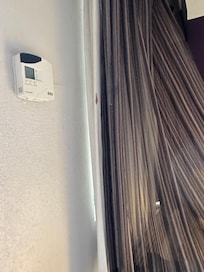 Looks like dried blood on the curtain