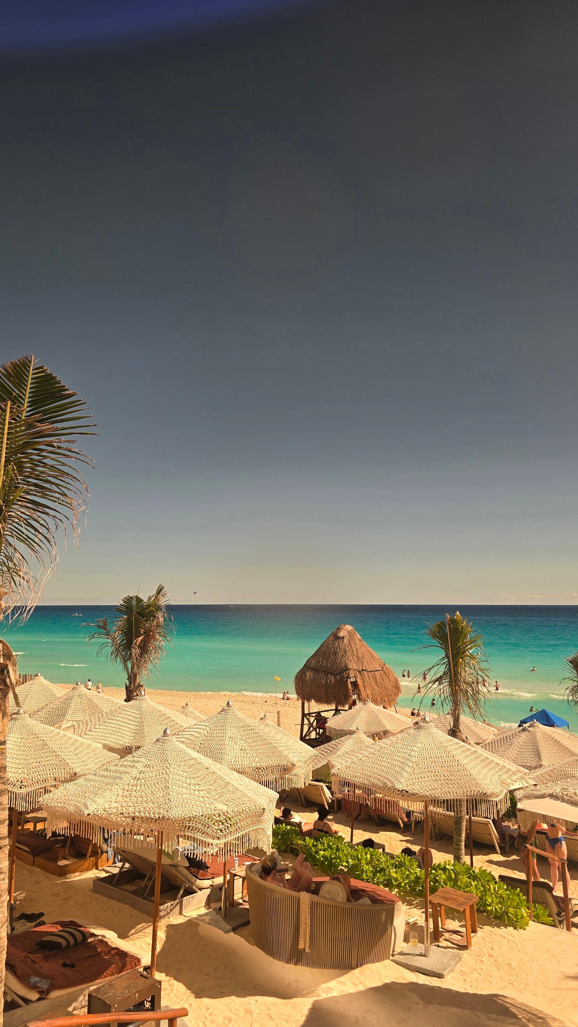 Beach club but through polarized sunglasses for the best view