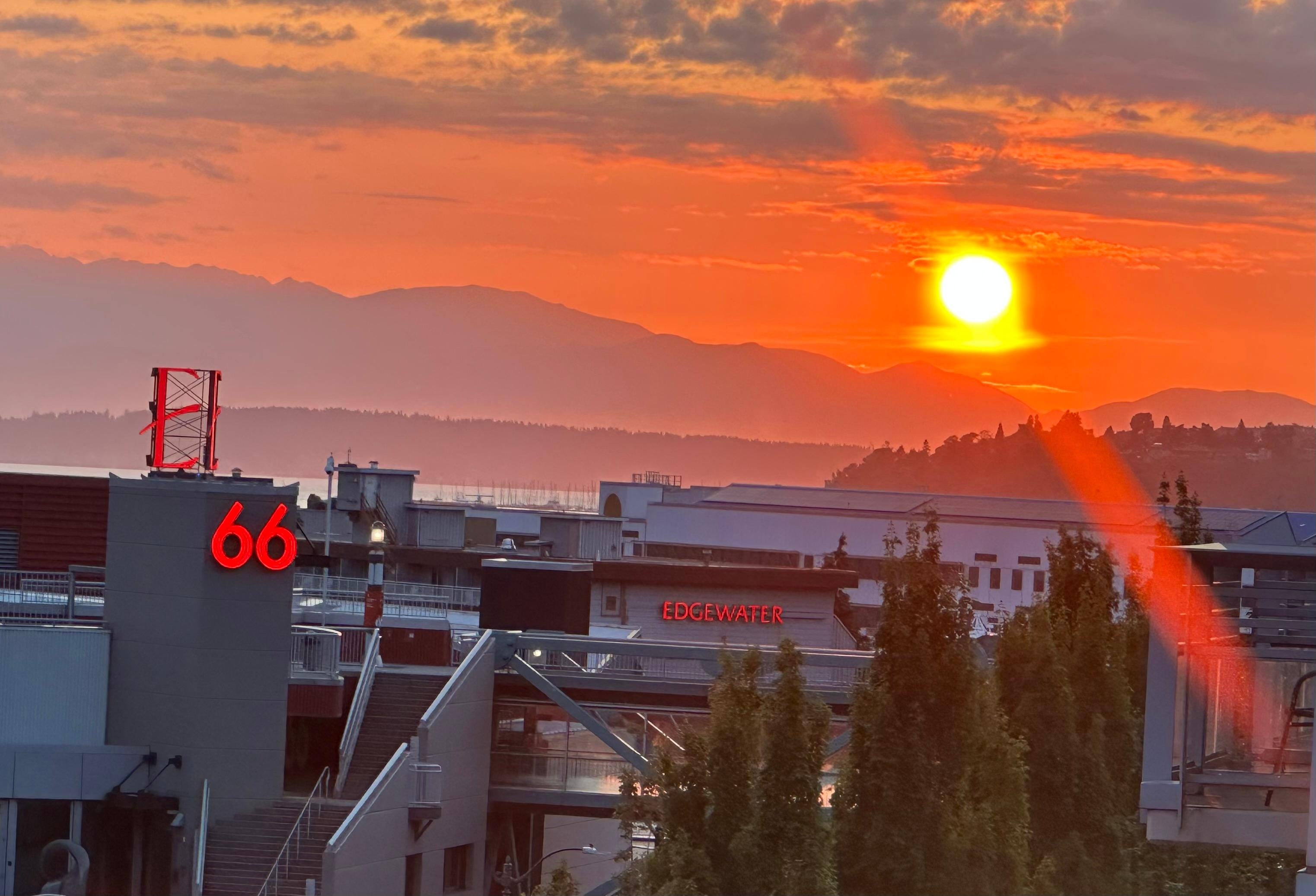 Sunset with Olympic Mountain views