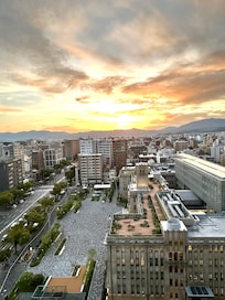 View of Municipal Hall and Kyoto skyline