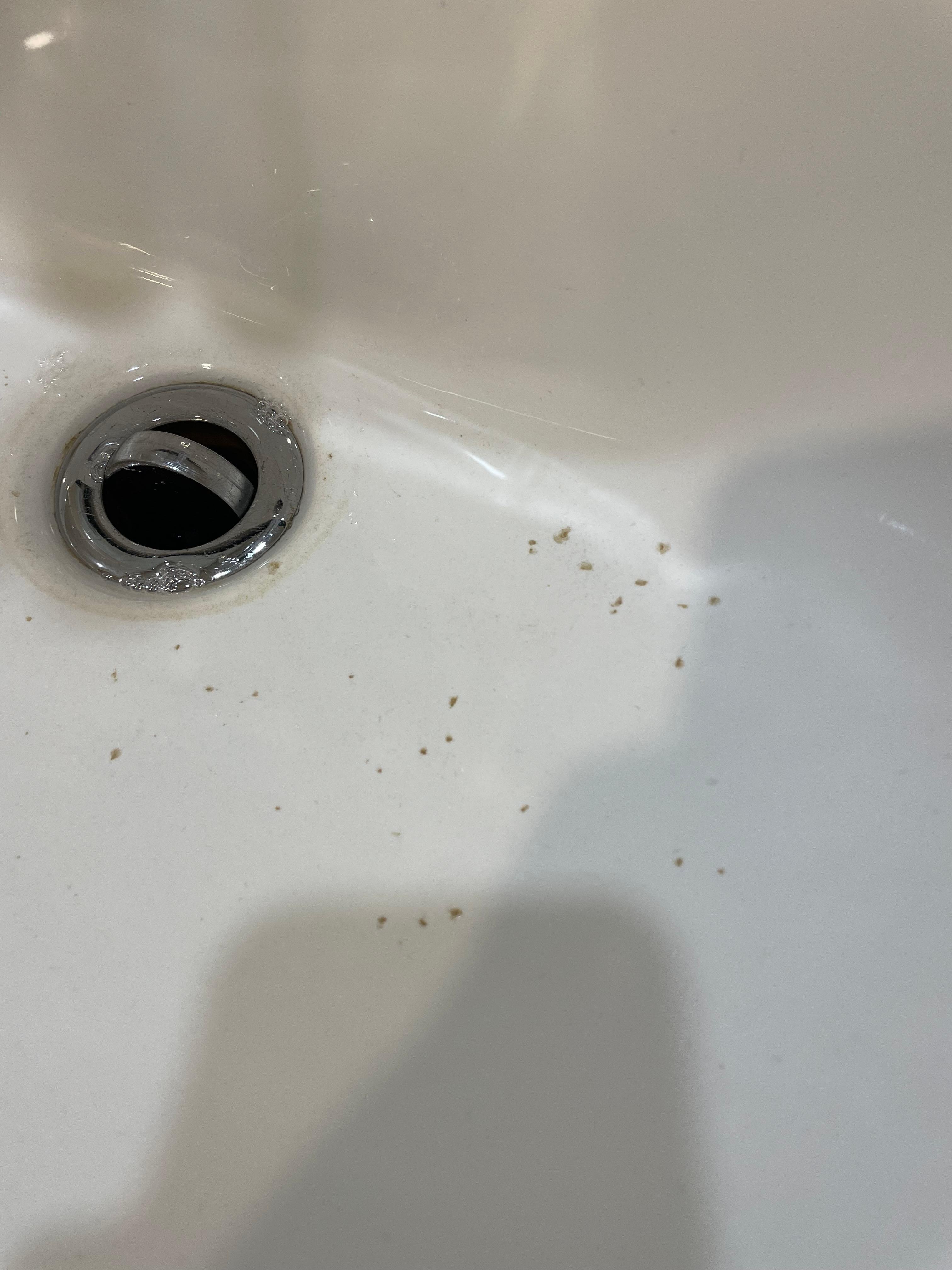 Chipped ceramic basin that looked like stains