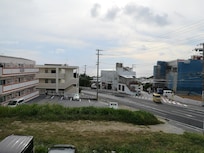 2階から海が見えます。