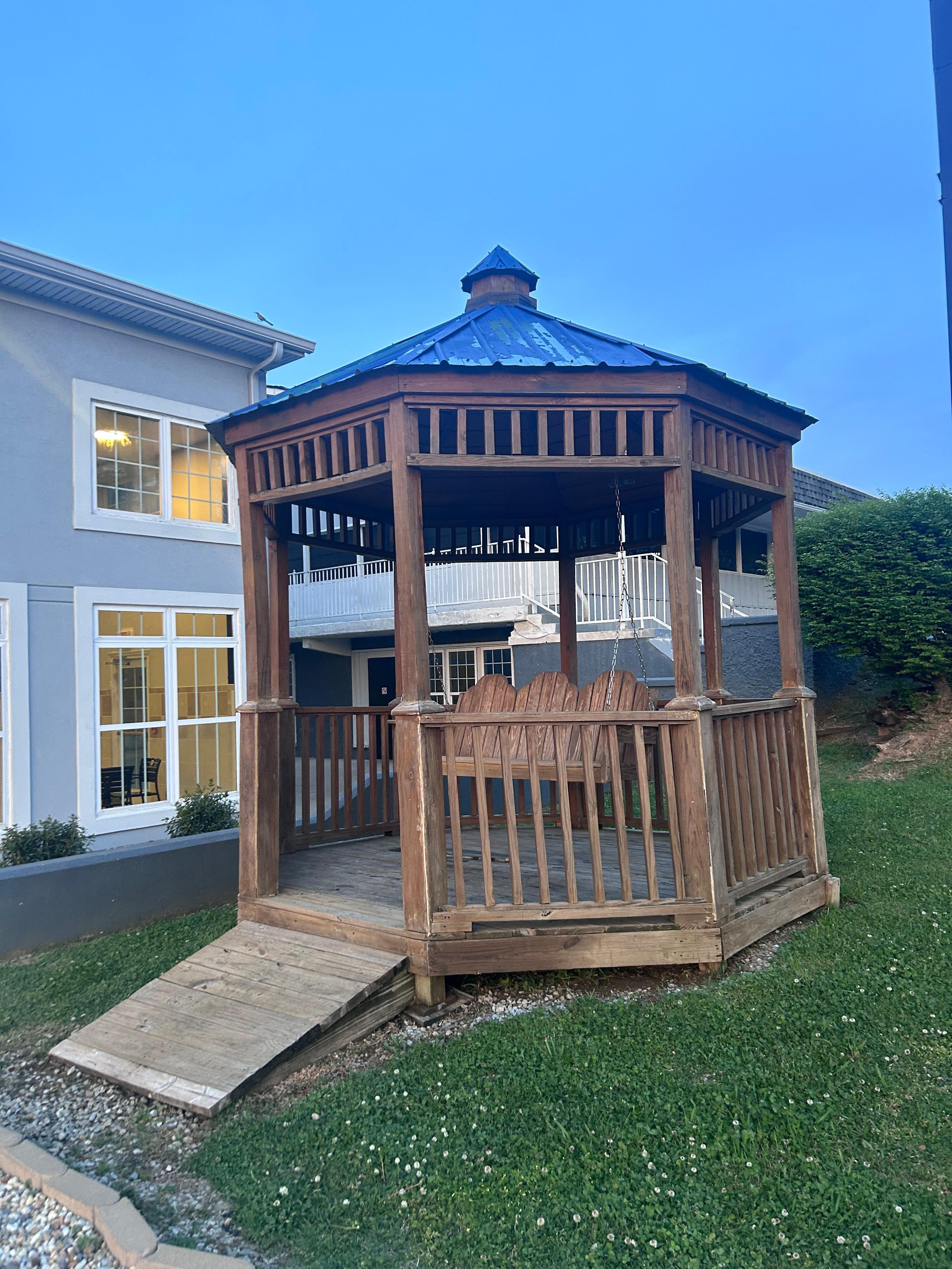 Cute gazebo with swing!