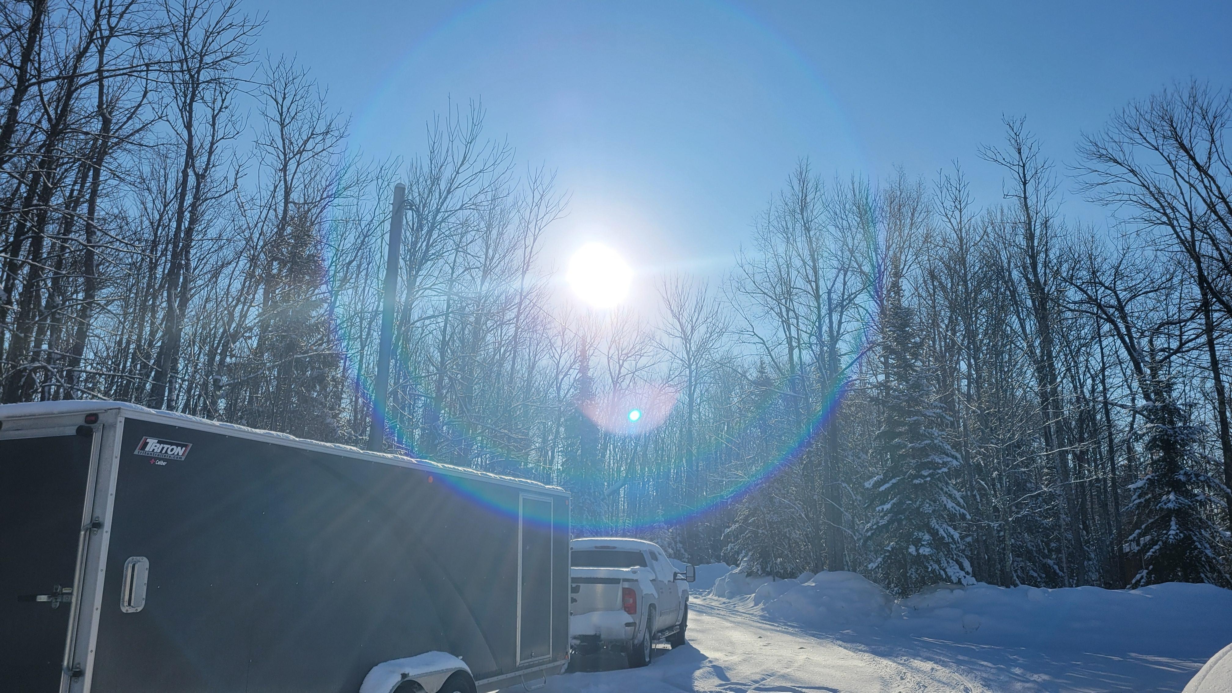 parking at the cabin