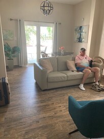 Living/dining room No end table or coffee table to put a drink on