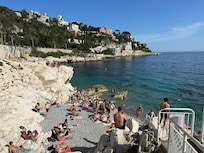 Small beach across the street