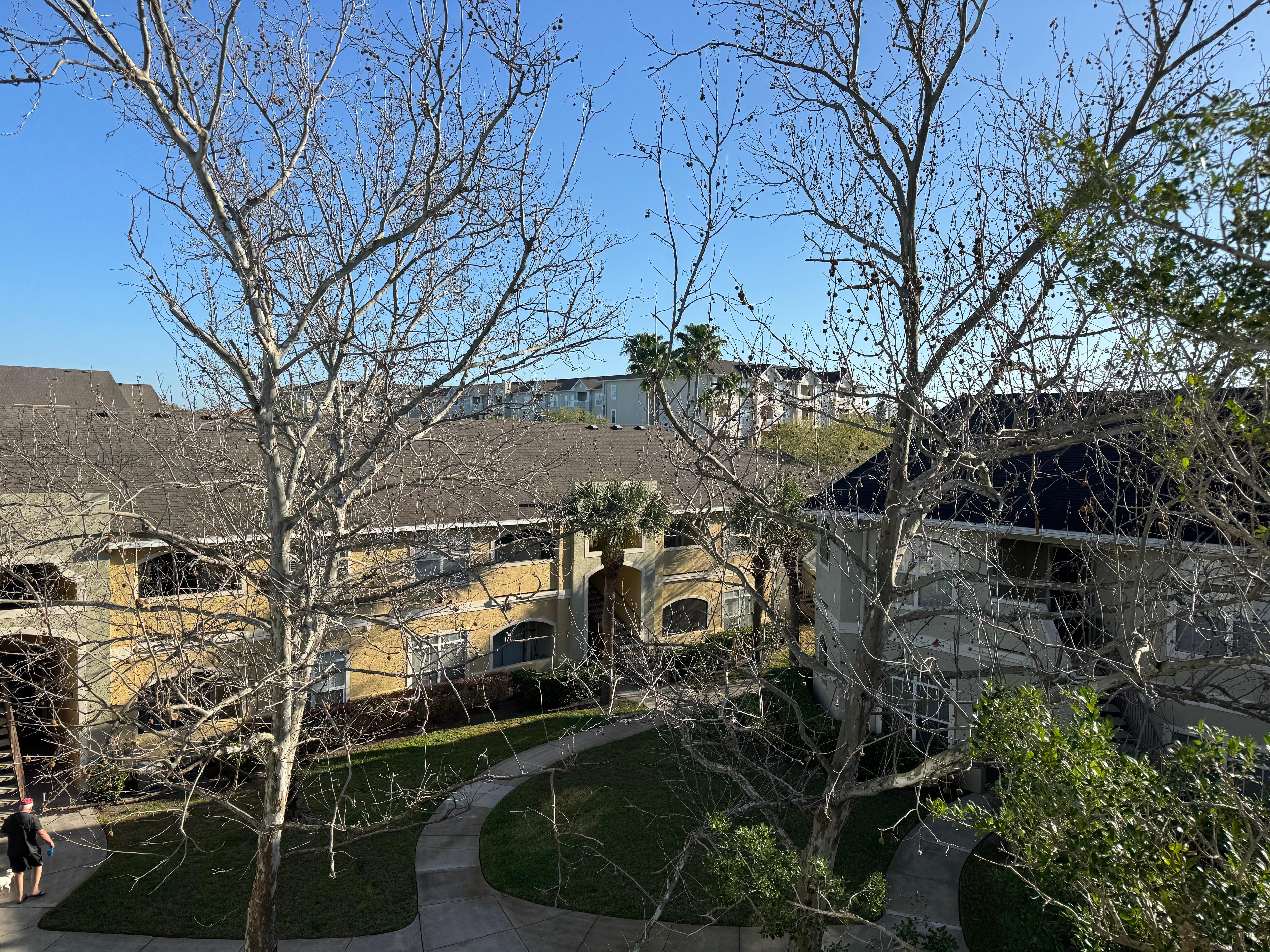 View of courtyard from balcony on 3rd floor