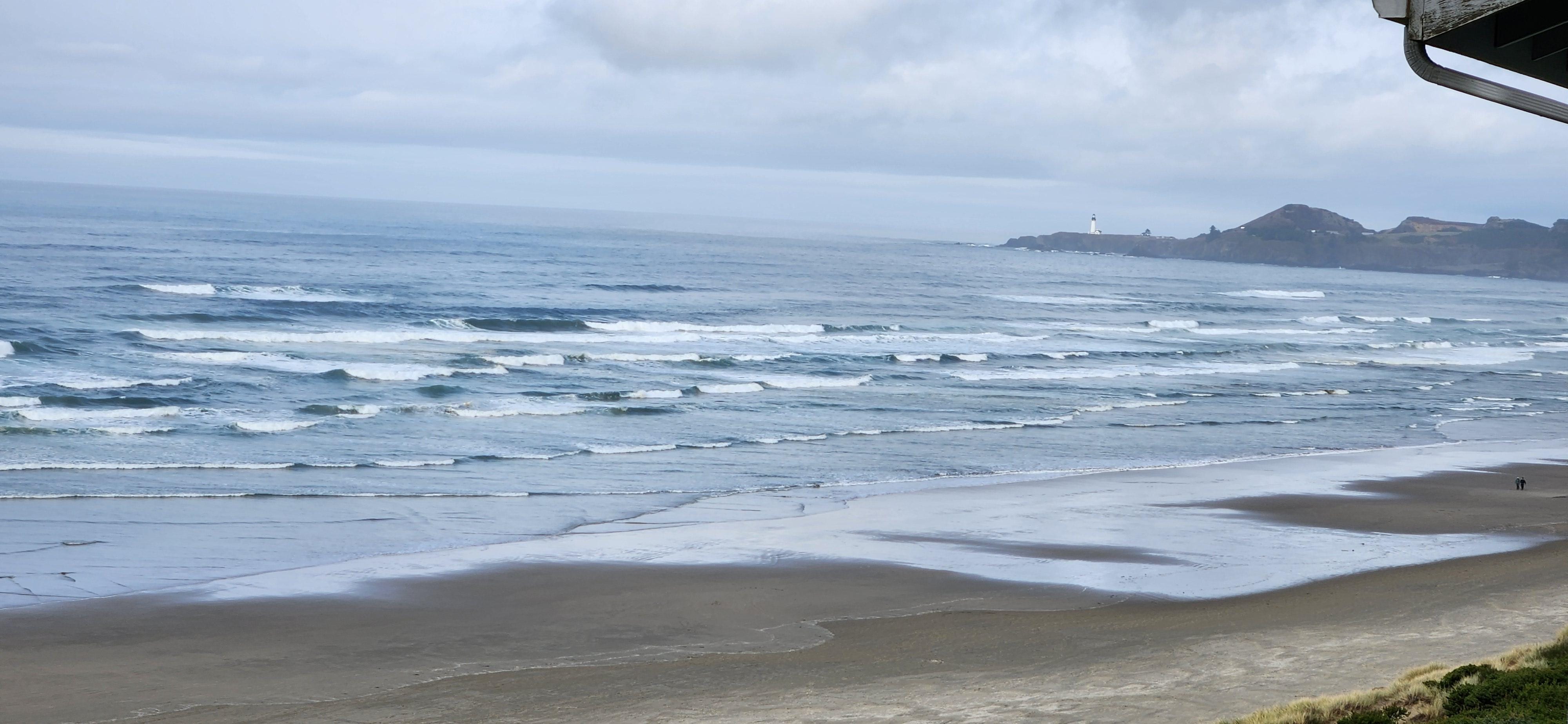View from our balcony with the lighthouse in the distance 