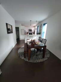 Clean and spacious dining area.