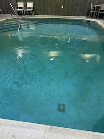 Gross non inviting pool, not clean.