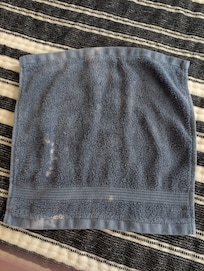 Bleach stained towel