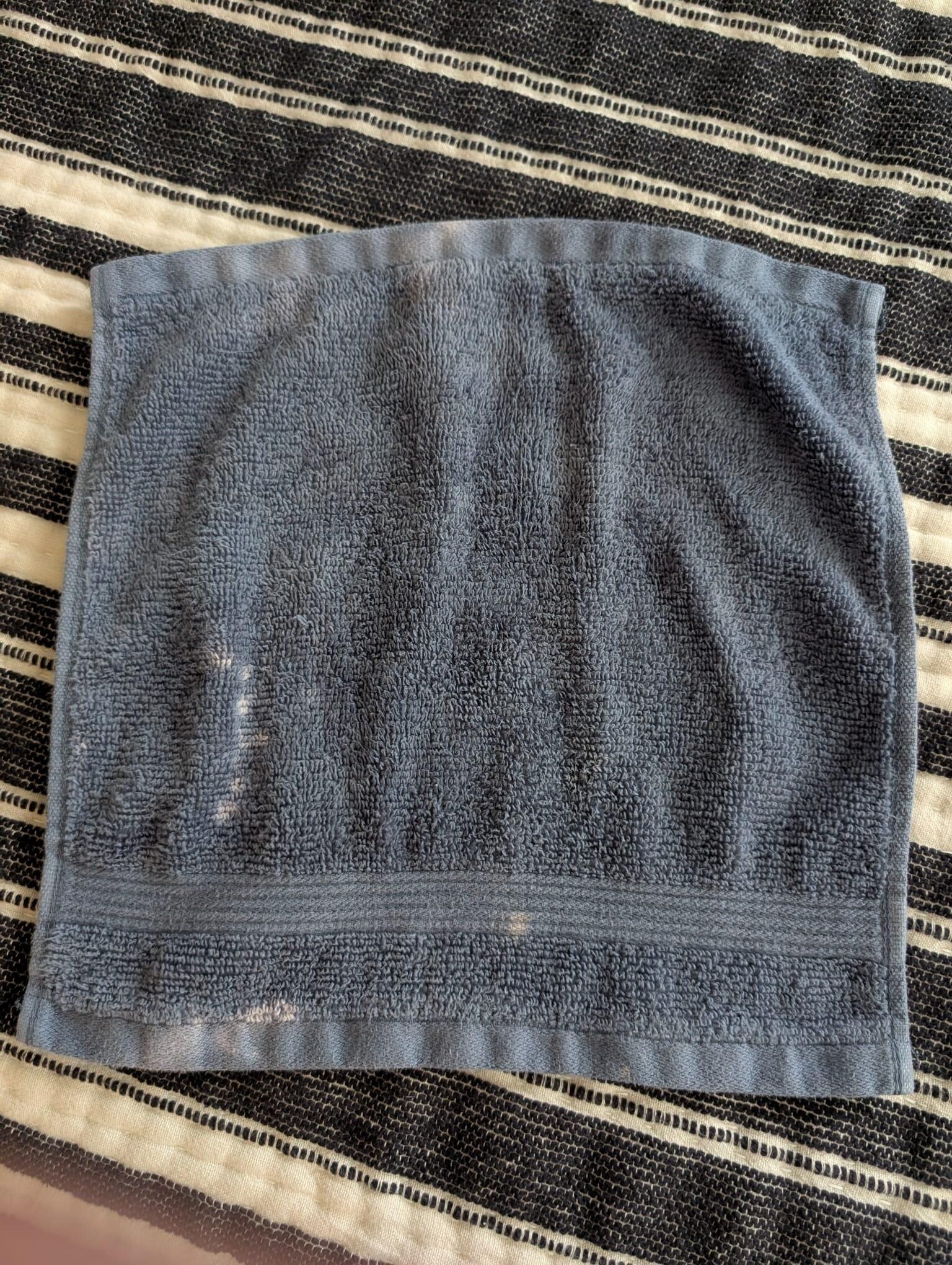 Bleach stained towel