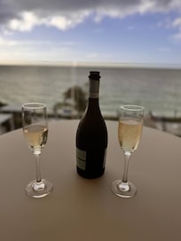 View from the balcony. Beach front