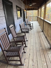 Enjoying a lounge on the porch