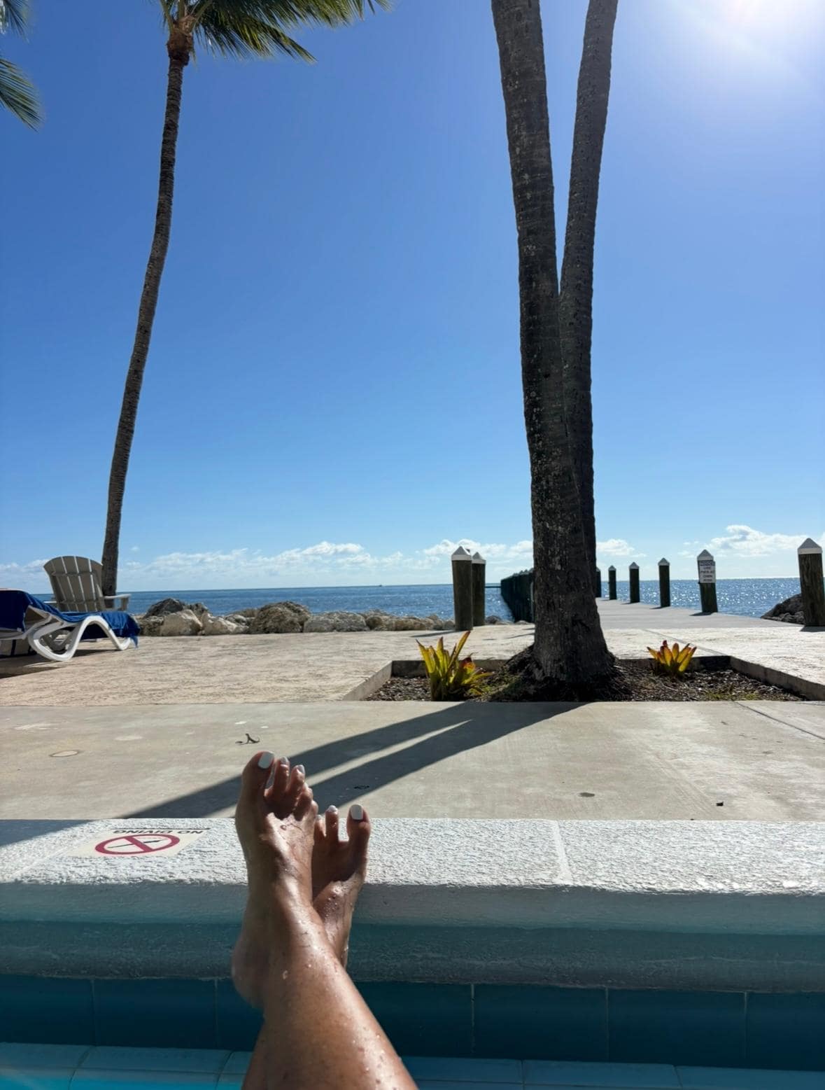 Great view of the ocean from the pool