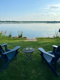 Evening wine by the lake