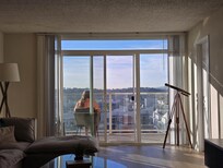 Looking out from the living room