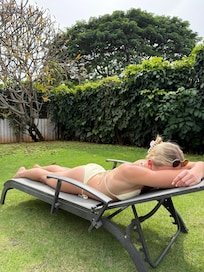 Private garden and yard for relaxing and soaking up the sun