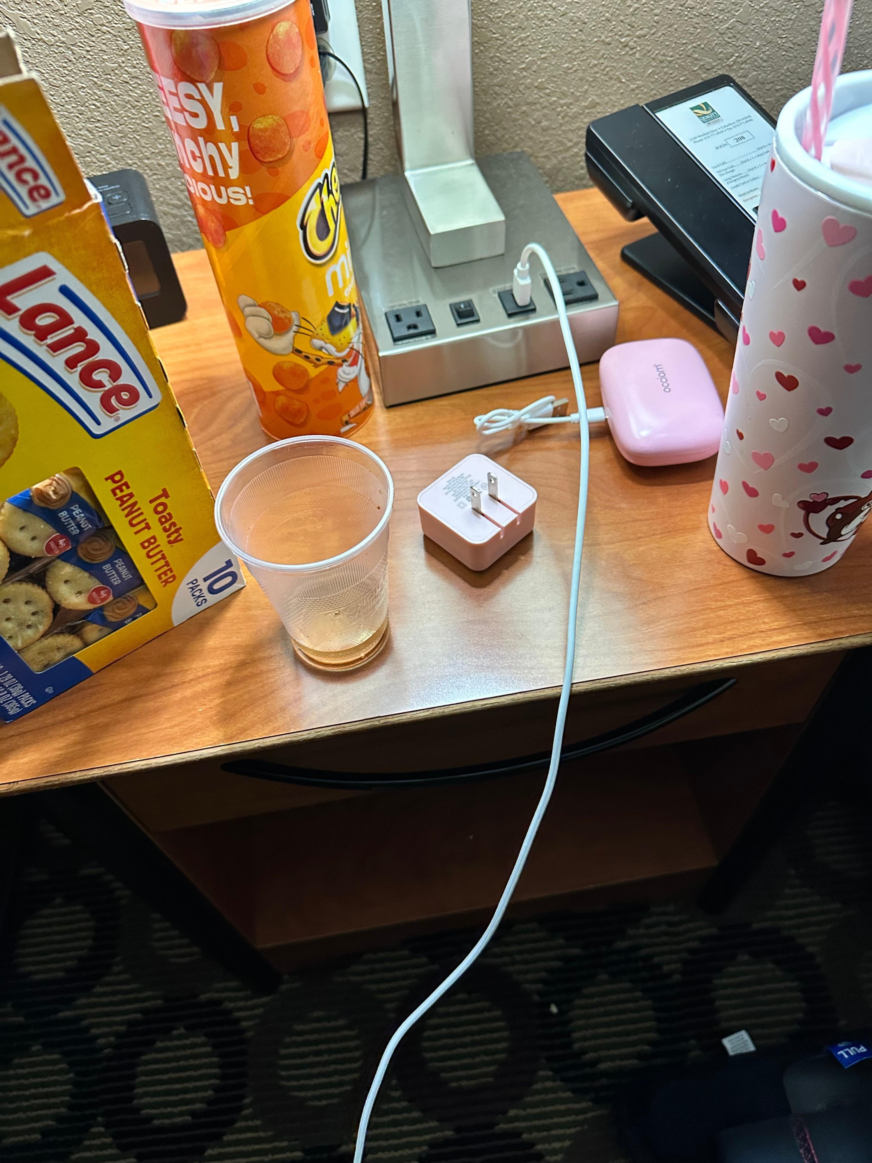 Said they cleaned room but left trash on night stand.