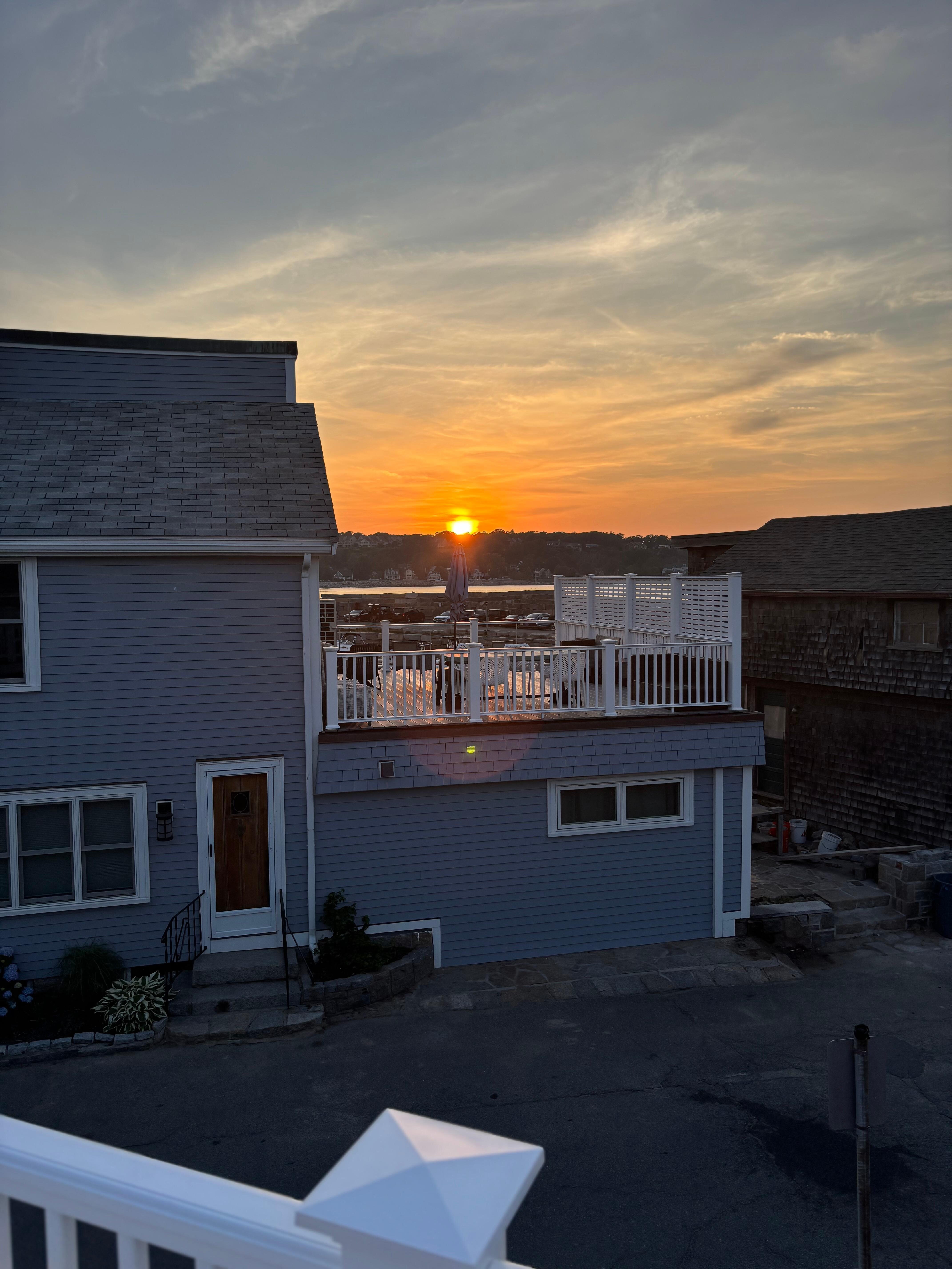 View of sunset from rooftop deck
