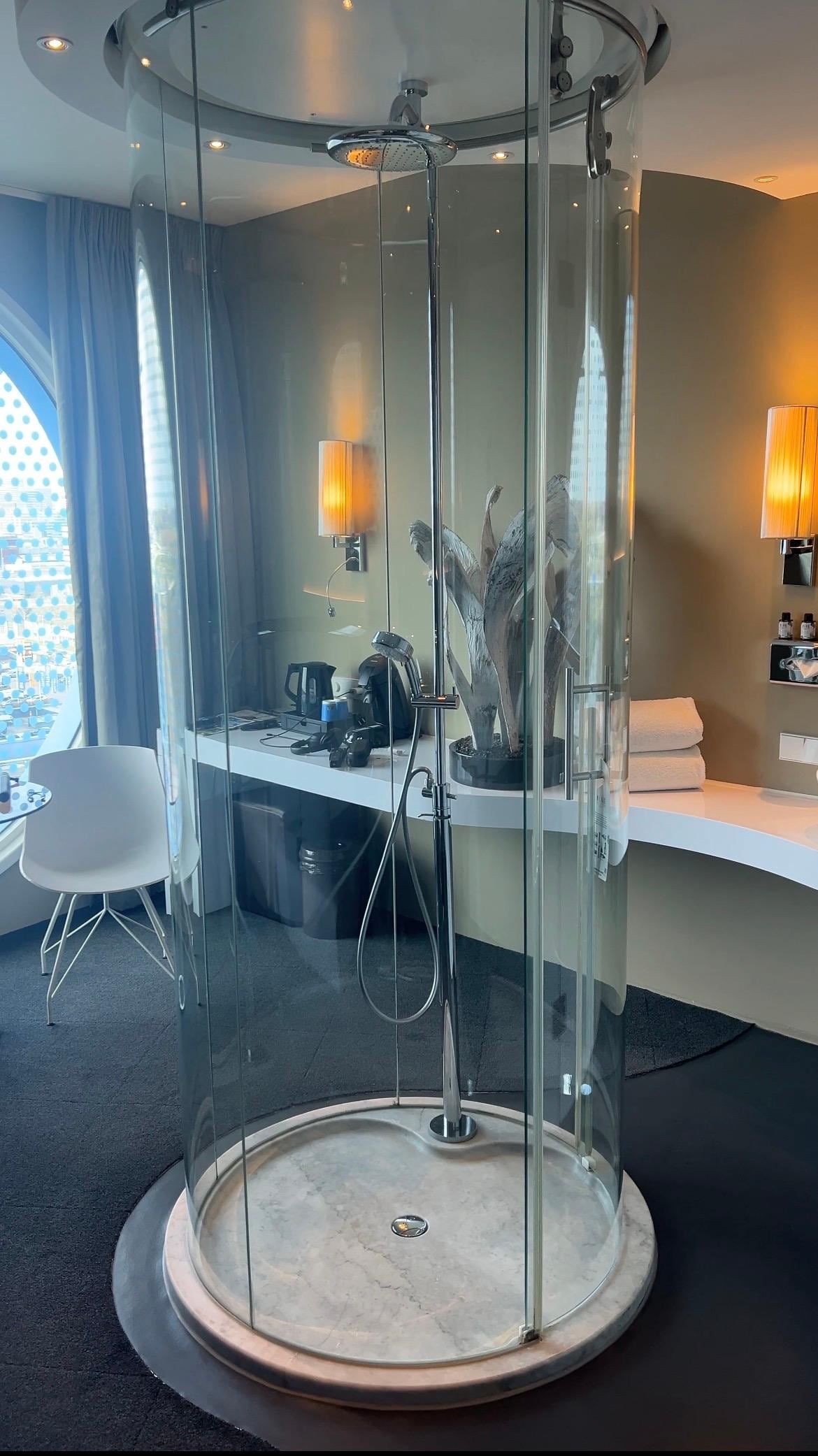 La salle de bain vitrée 