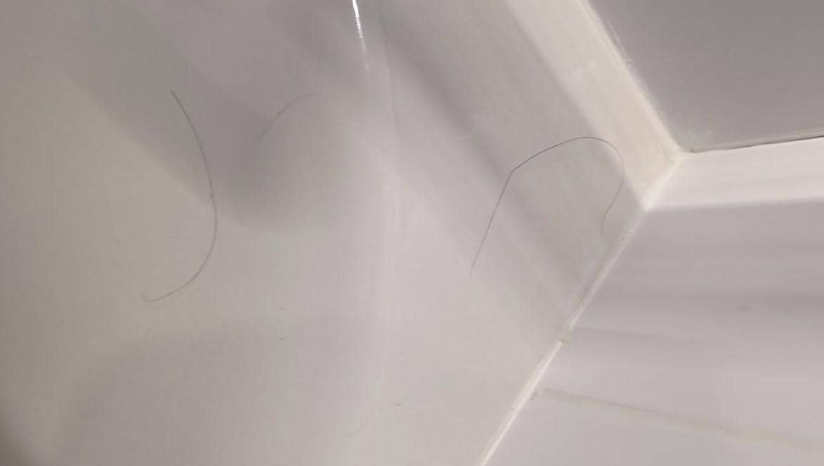 Hairs in bathtub