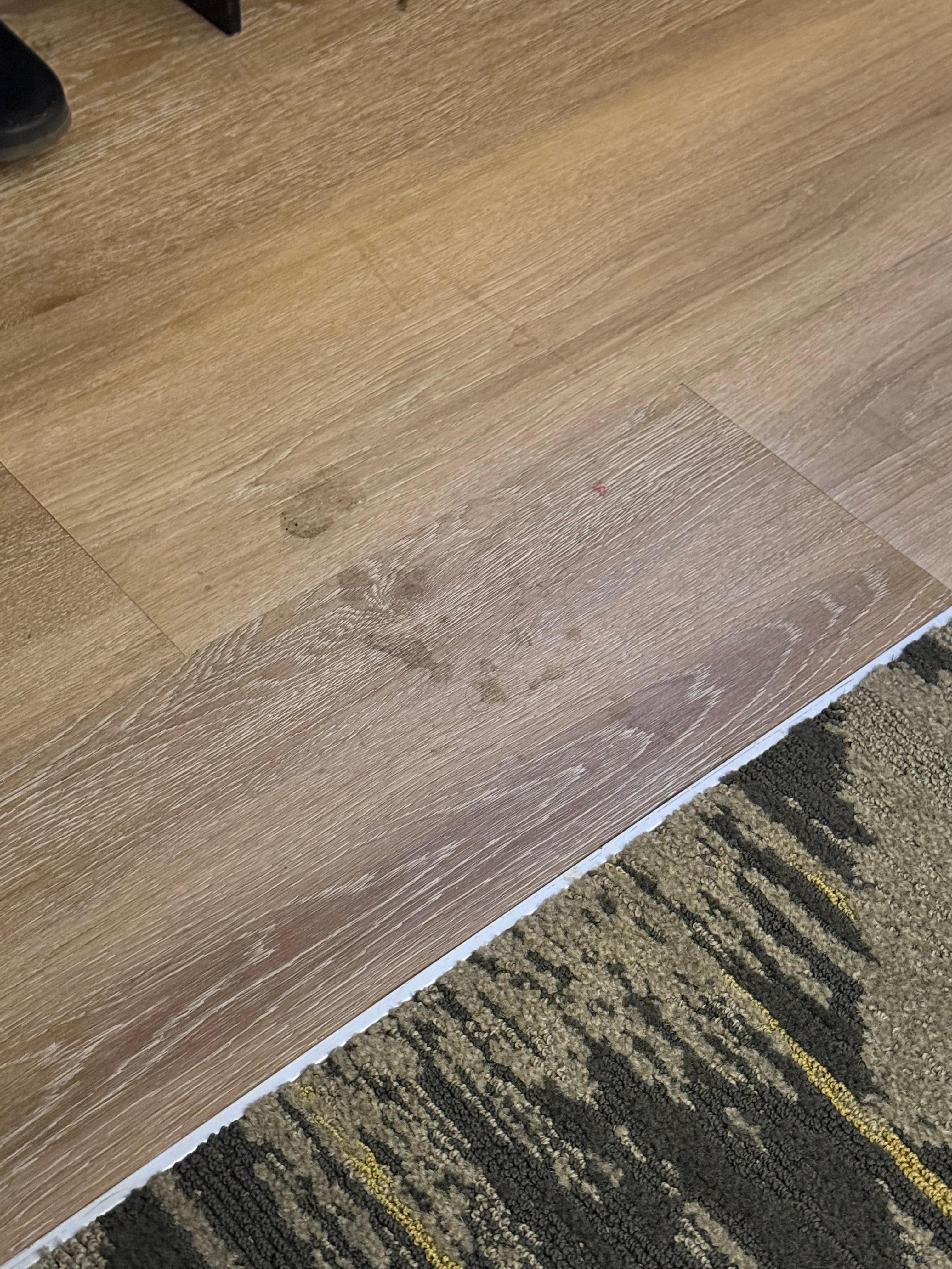 Floor sticky and dirty.  