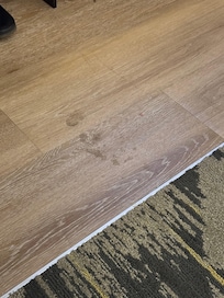 Floor sticky and dirty.