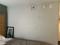 Picture not on the wall when first arrived and still there after being reported days later.