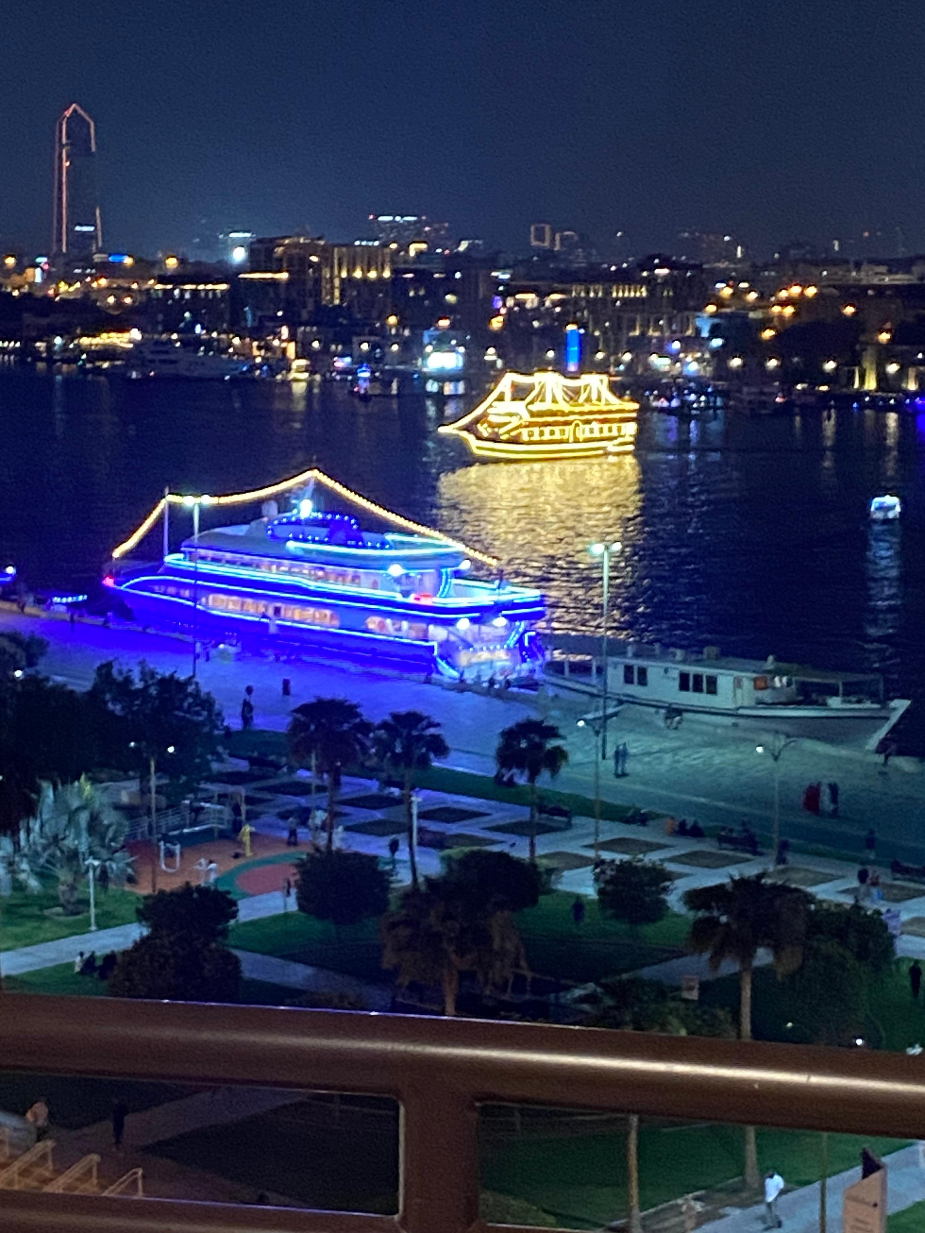 This is also from the balcony you can book a cruise dinner on the creek 
You can also use small boats to cross to the other side it is really worth to stay in the hotel not to forget they have a good breakfast that can be brunch 