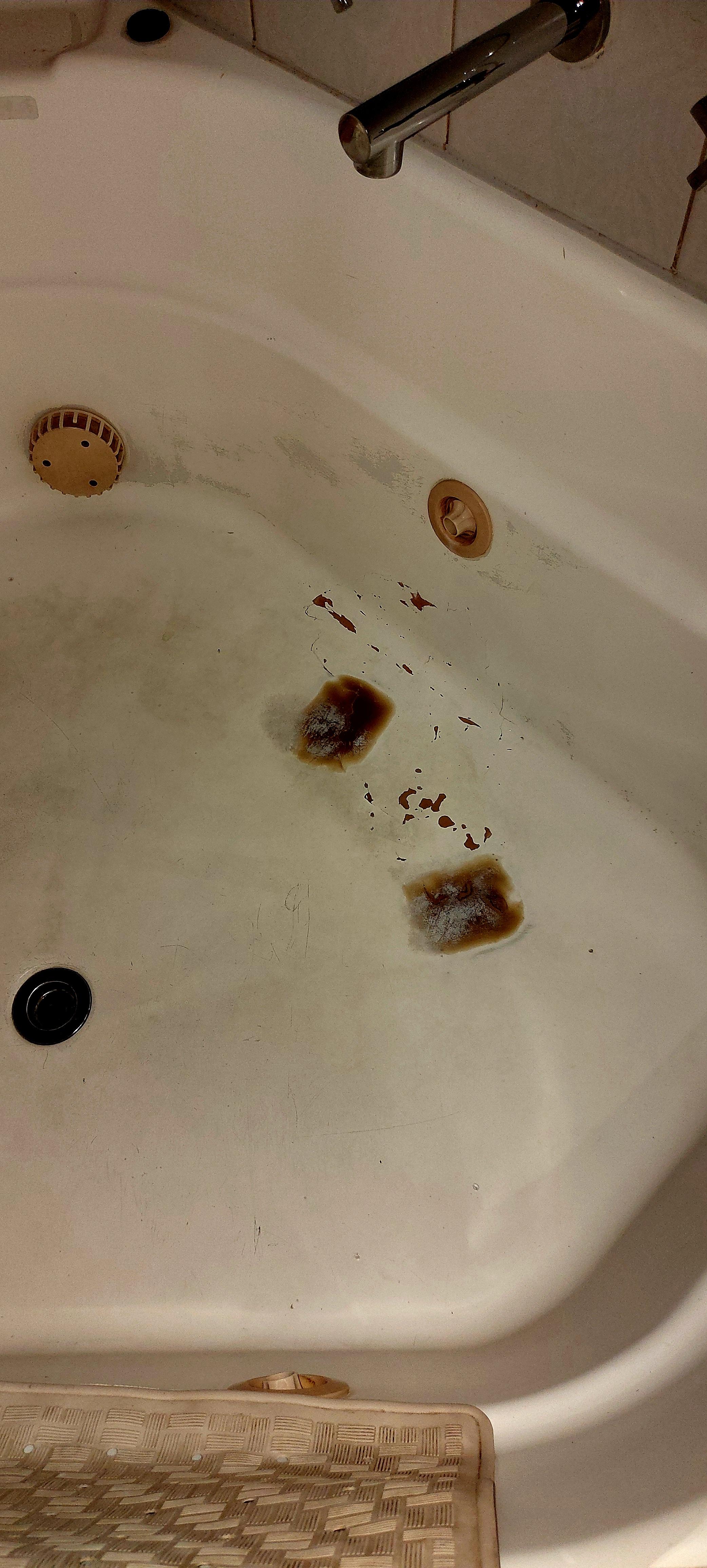 First room bath stains