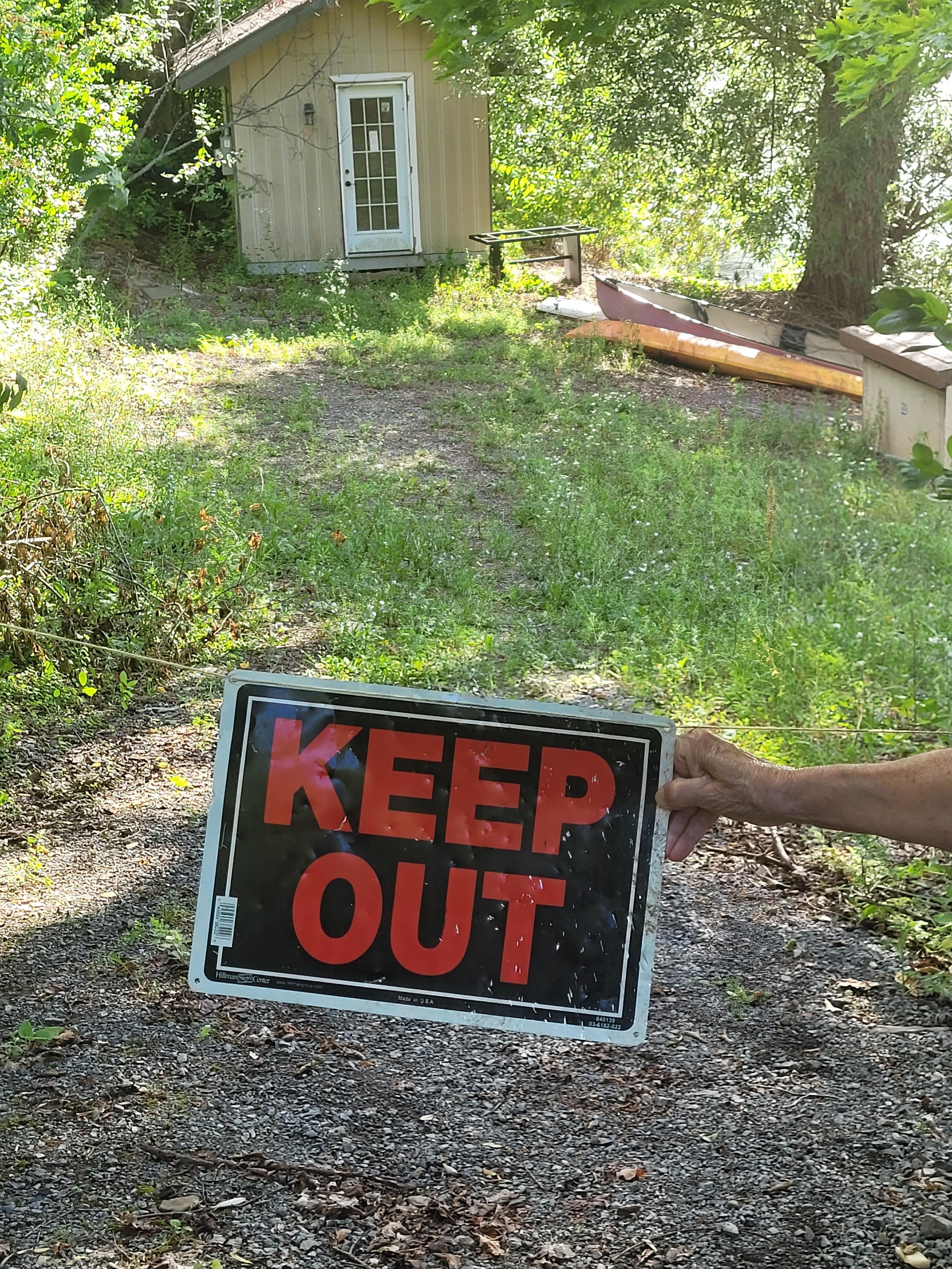 Grass overgrown leading to dock 