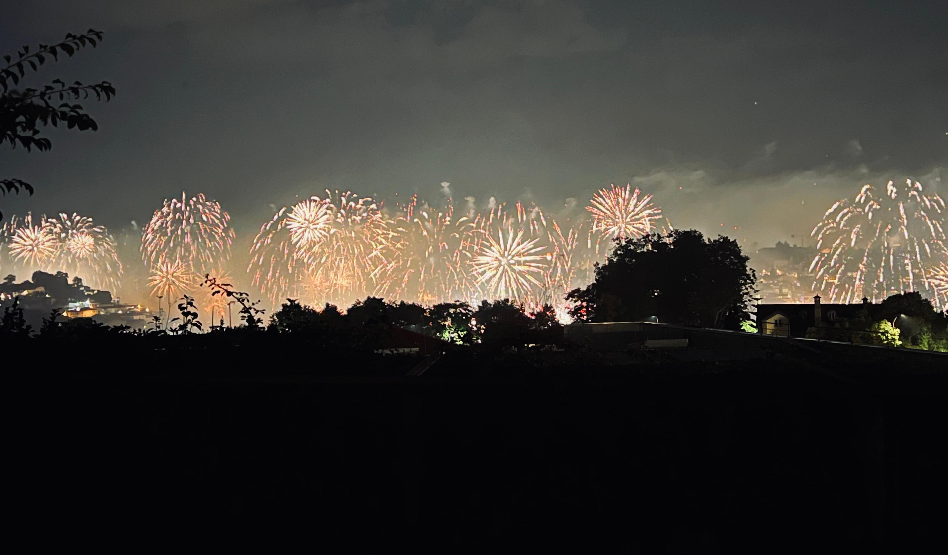 The fireworks from the private terrace