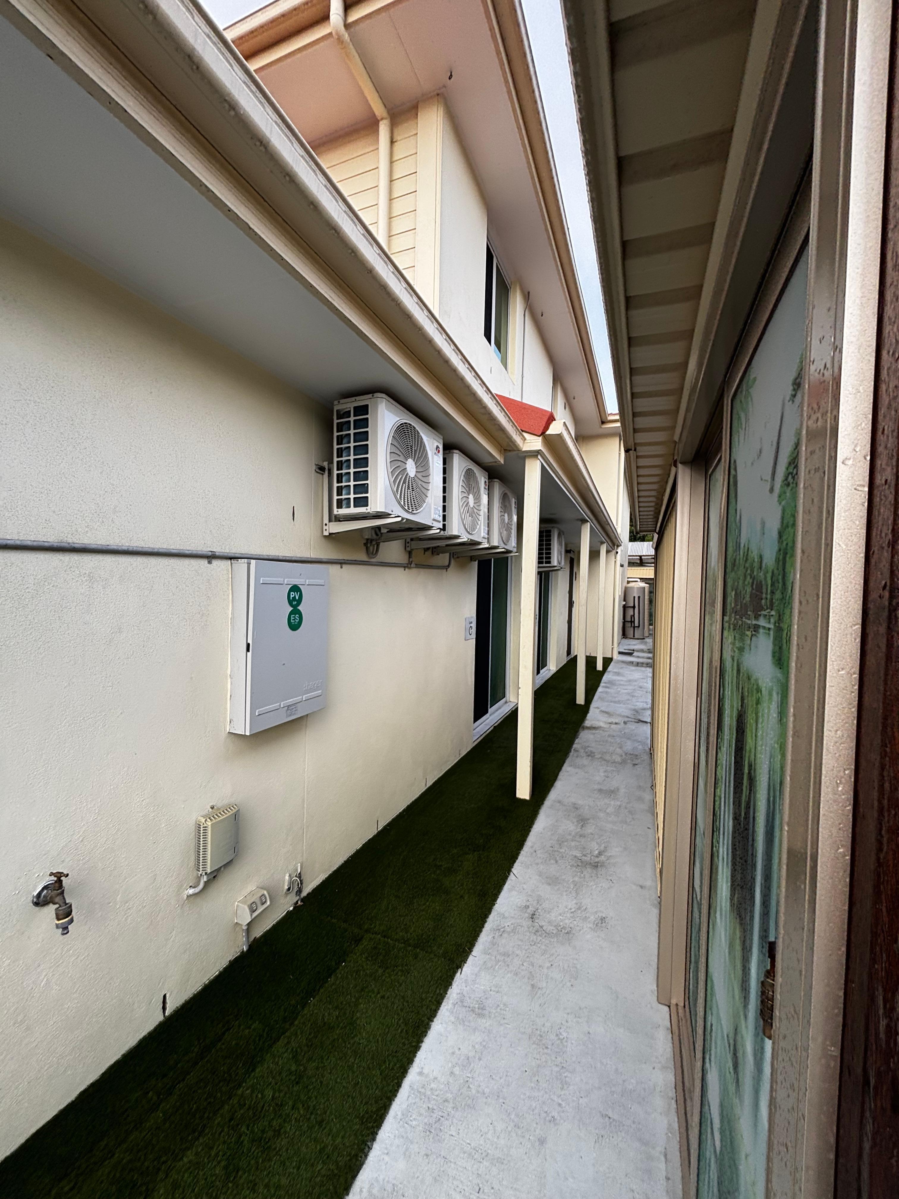 Room under the house, directly to the right is the busy 24hr servo 