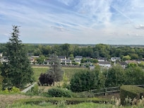 View from the fields above the house
