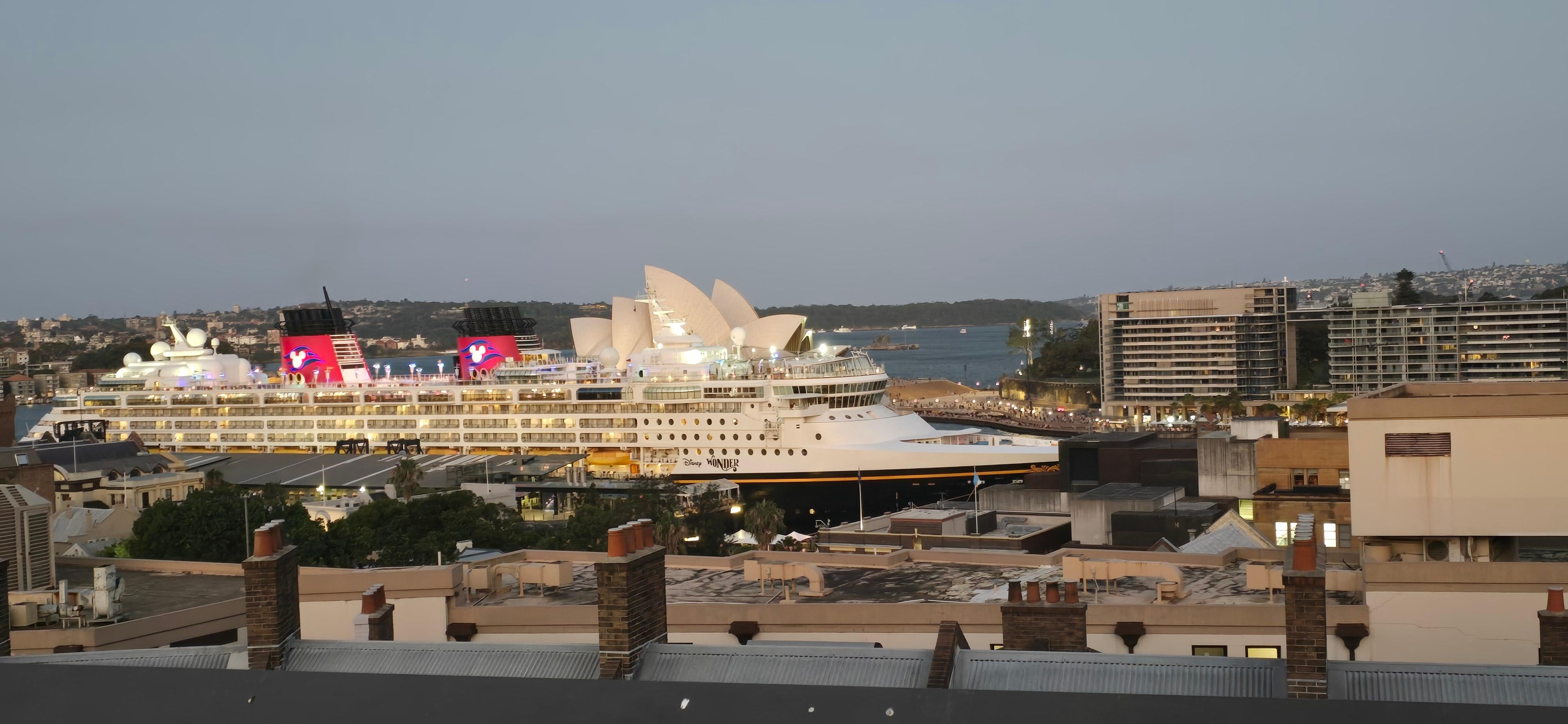 Sydney Opera House was slightly blocked by the cruise ship, but beautiful view nonetheless.