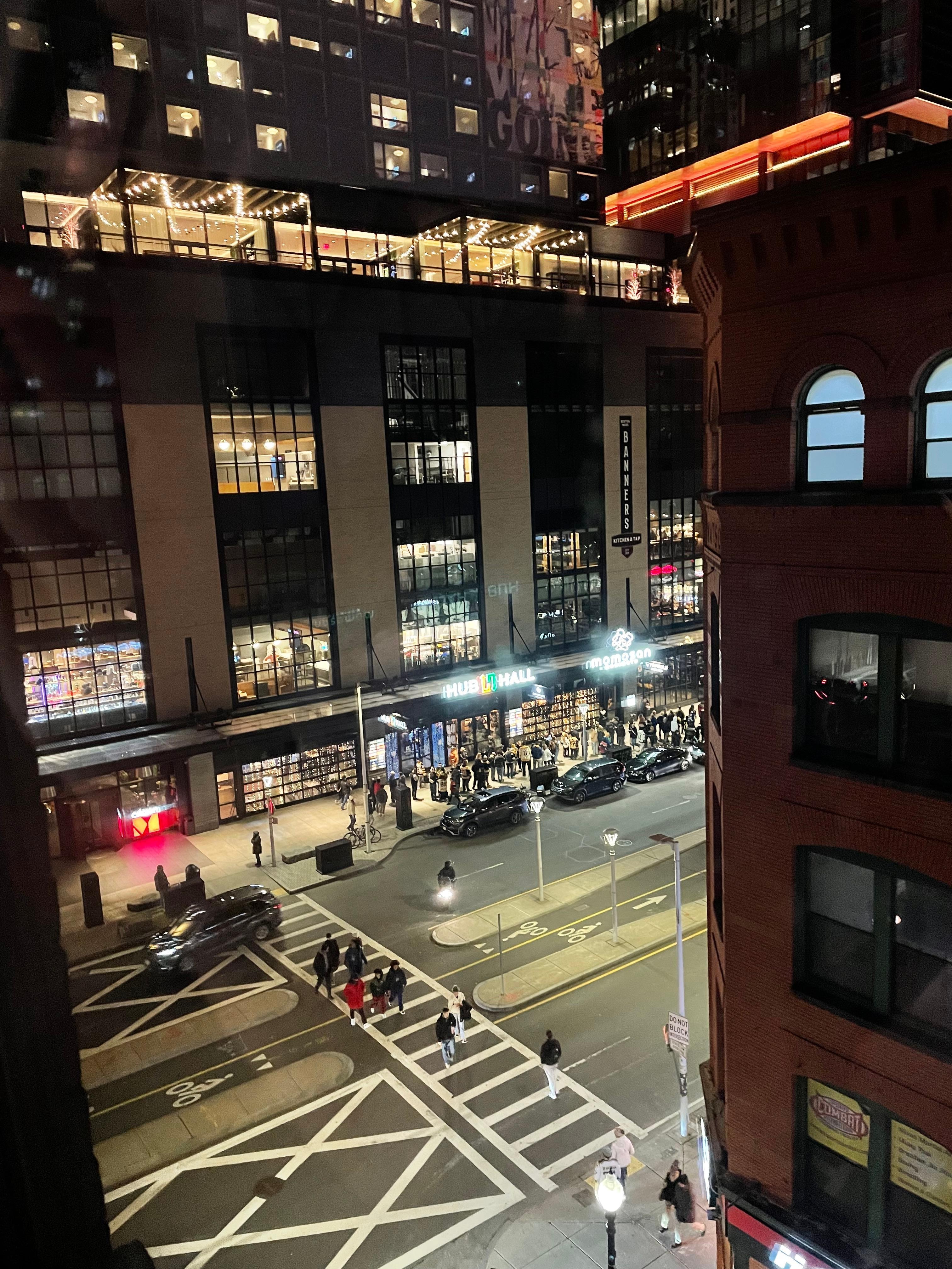 View from the hotel to the TD Garden.  Literally right across the street