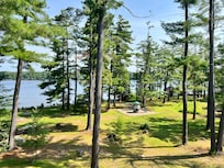 Facing the lake view and forest from the balcony.