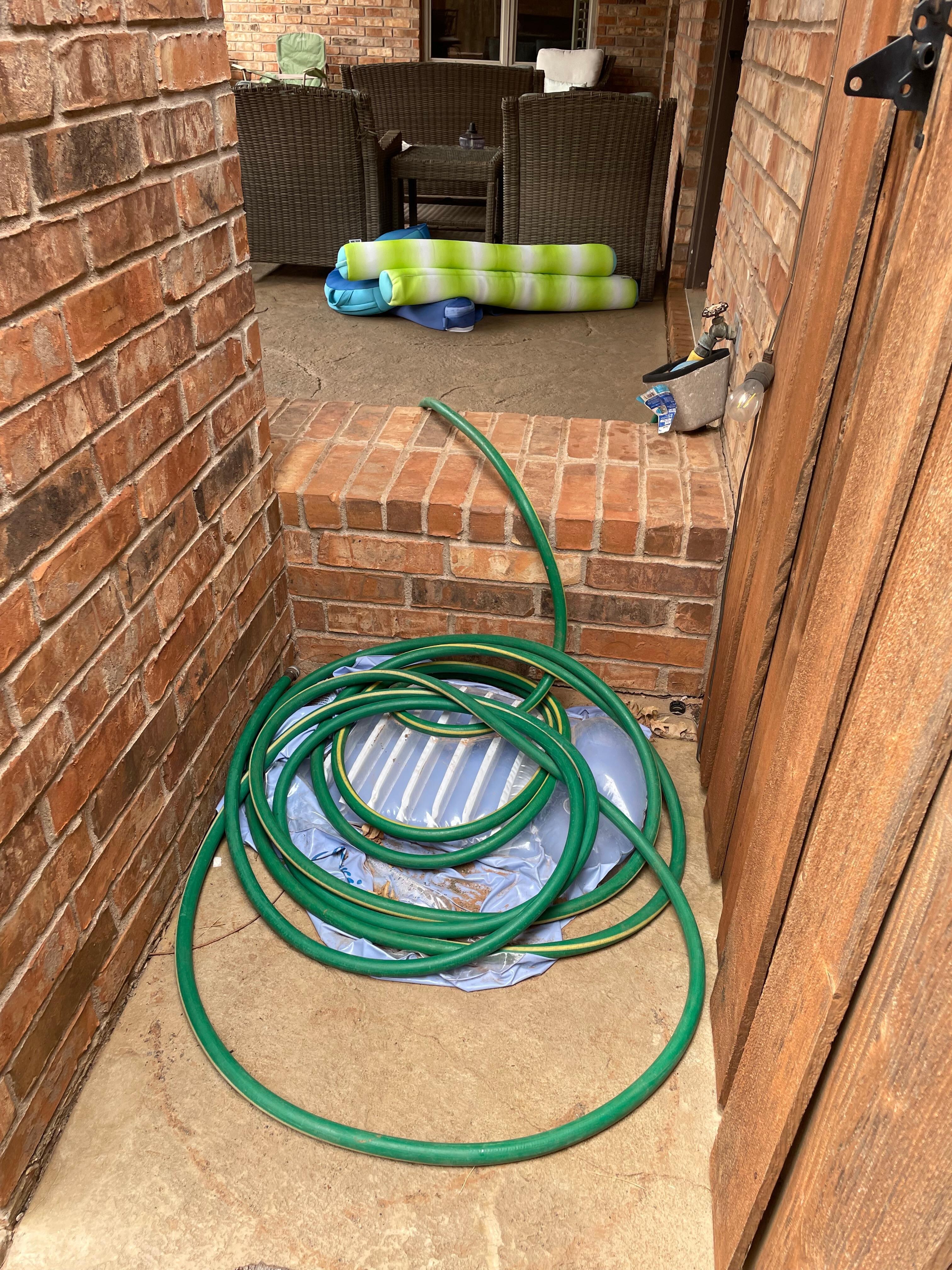 Old discarded pool floats