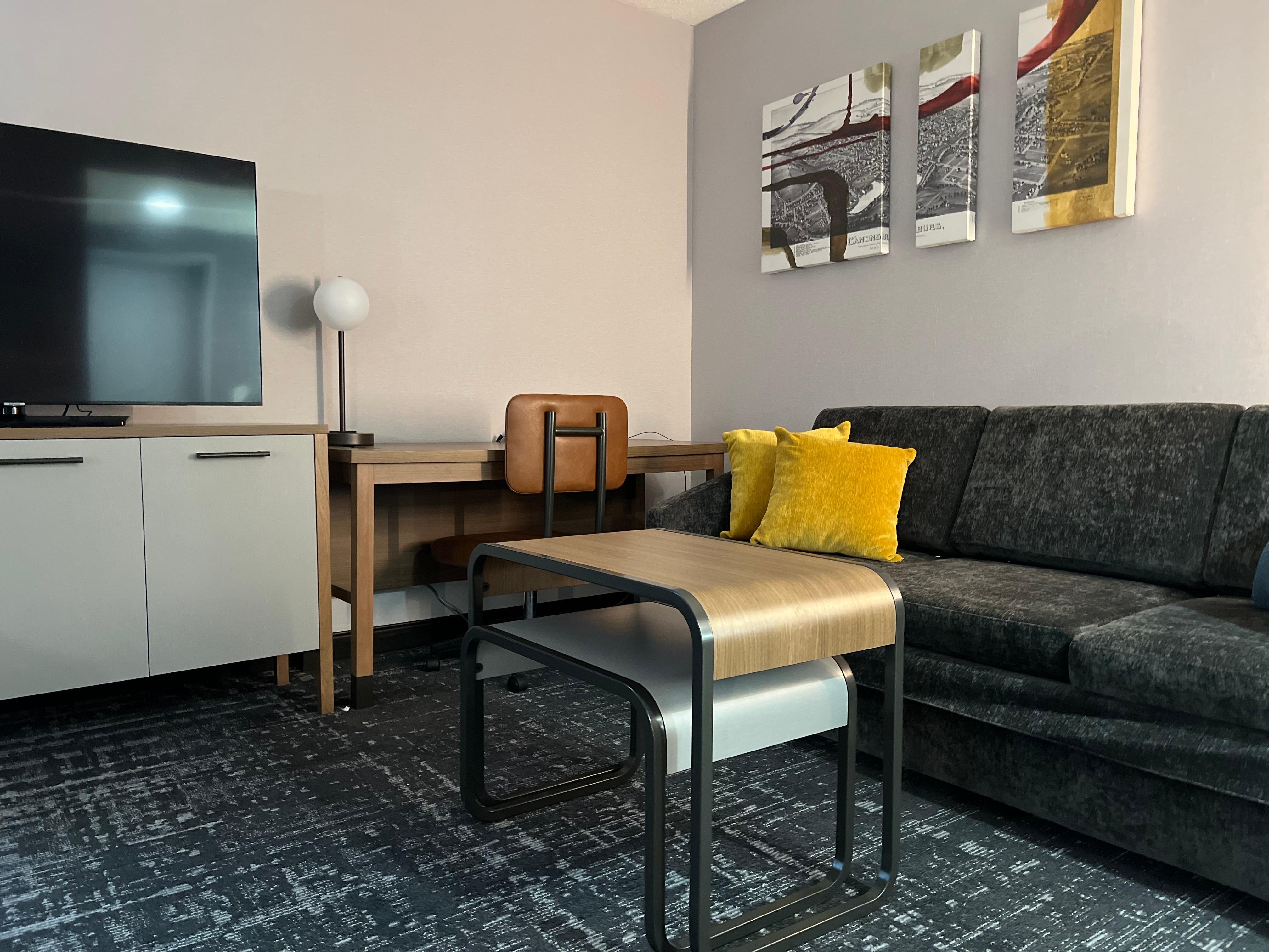 The couch was clean and it turns into a sofa bed! 