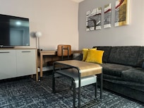 The couch was clean and it turns into a sofa bed!