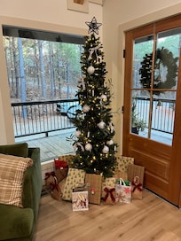 We had our “Friend Christmas” while we were here. The tree was beautiful!