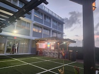 View from outside looking at our room