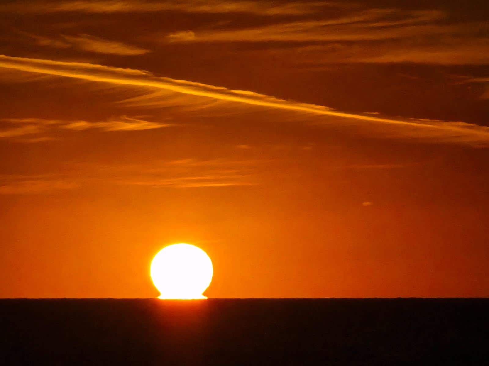 Beautiful sunrise view from the balcony. 