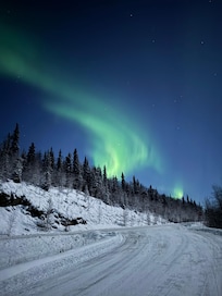 Aurora- We went out looking for it that night and saw a perfect view from their window when we got back!