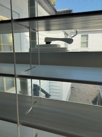 Broken locks on windows in room