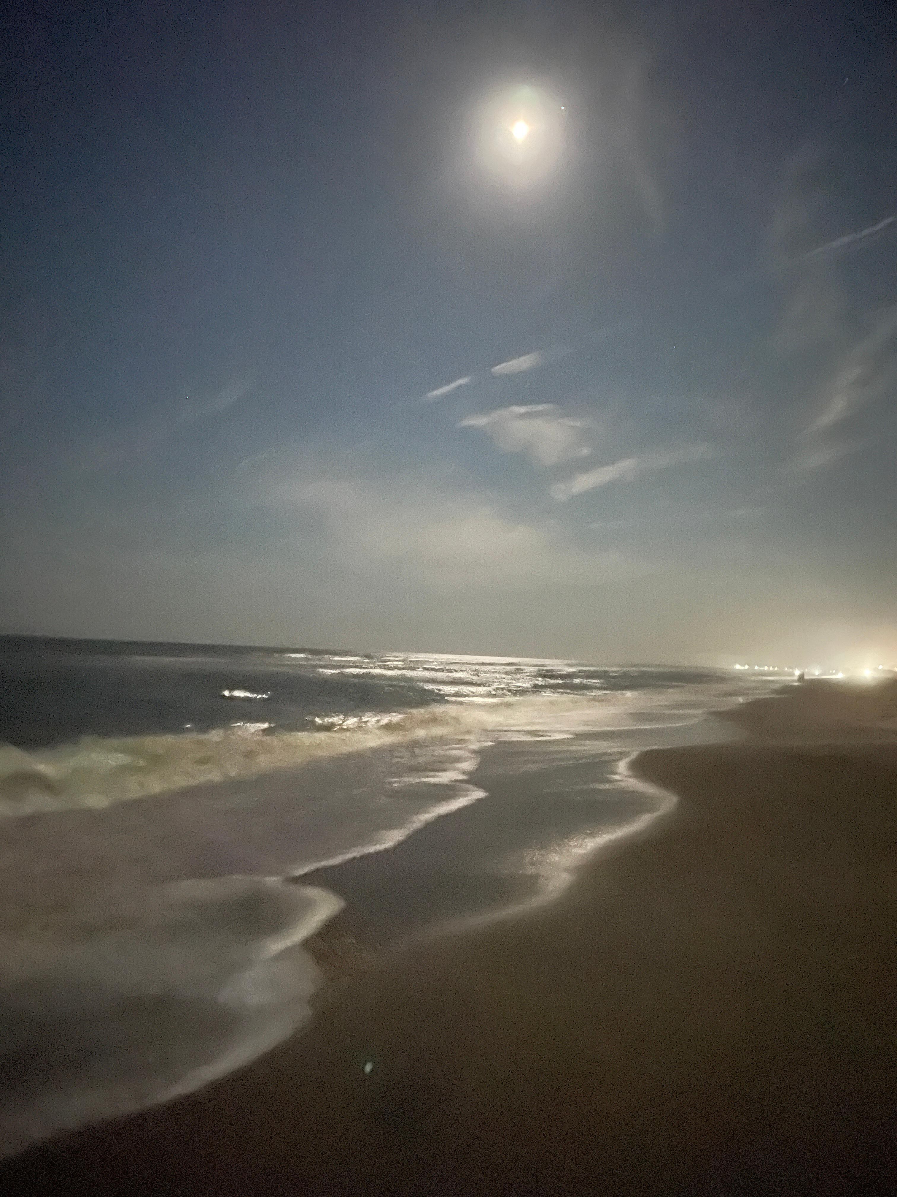 Night beach scene in N Topsail