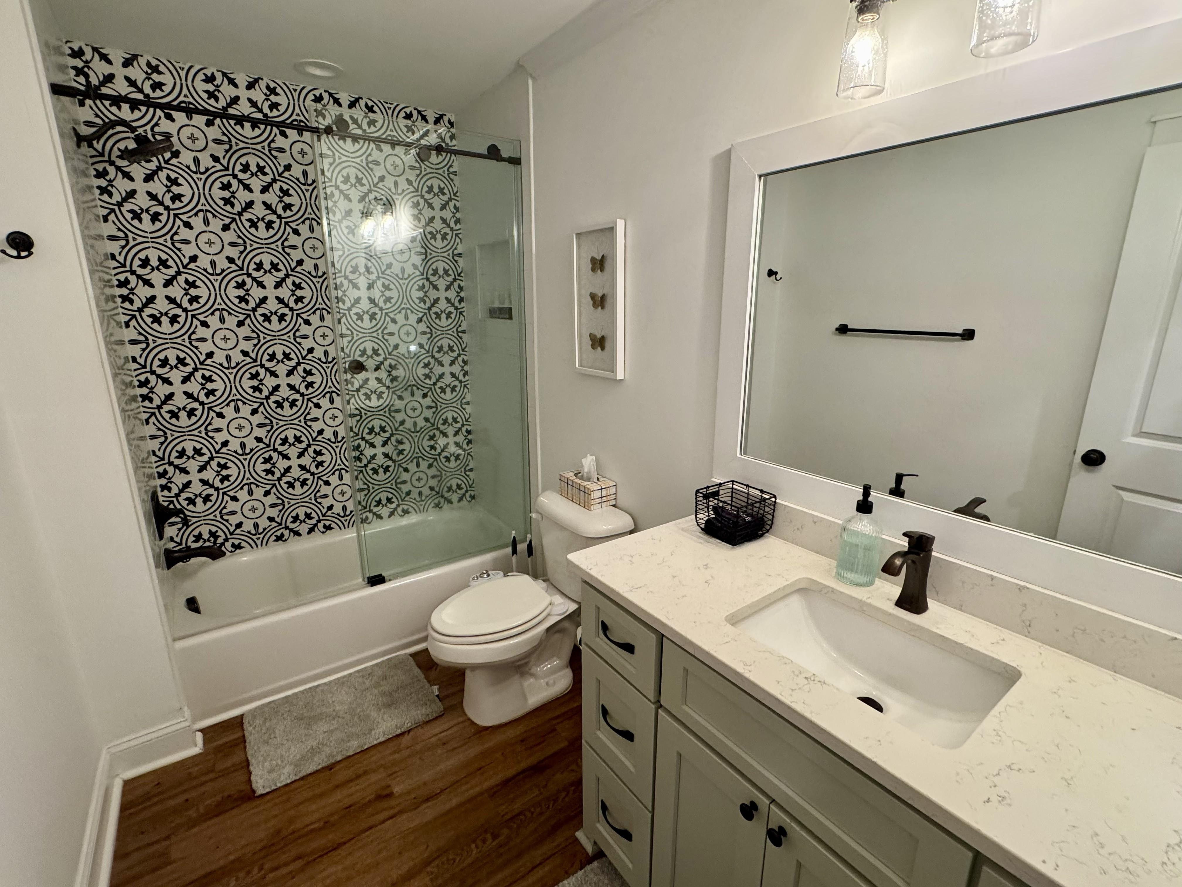 Apartment bathroom.